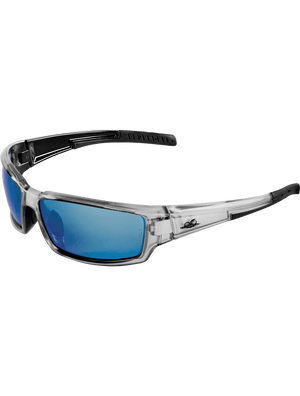 Maki® Blue Mirror Polarized Lens, Silver Inlay Frame Safety Glasses - BH14209