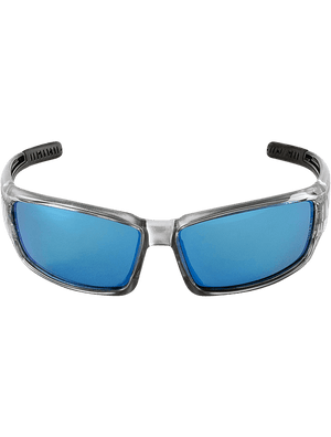 Maki® Blue Mirror Polarized Lens, Silver Inlay Frame Safety Glasses - BH14209