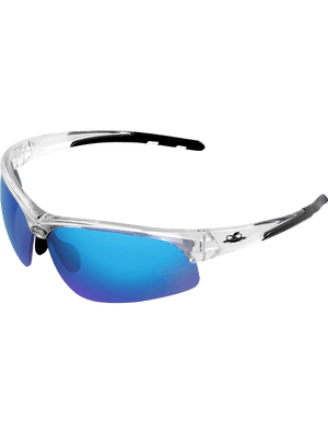 Wahoo® Blue Mirror Lens, Crystal Clear Frame Safety Glasses - BH1612