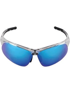 Wahoo® Blue Mirror Lens, Crystal Clear Frame Safety Glasses - BH1612