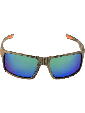 Sawfish™ Green Mirror Anti-Fog Lens, Woodland Camouflage Frame Safety Glasses - BH261016AF