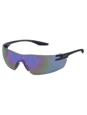 Discus™ Blue Mirror Lens, Frosted Black Frame Safety Glasses - BH2819