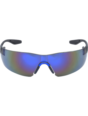 Discus™ Blue Mirror Lens, Frosted Black Frame Safety Glasses - BH2819