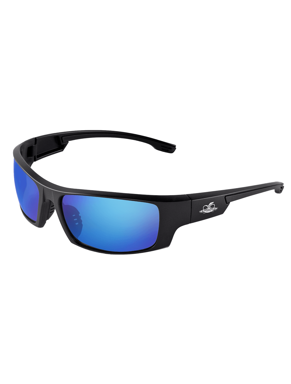 Dorado® Blue Mirror Lens, Matte Black Frame Safety Glasses - BH969