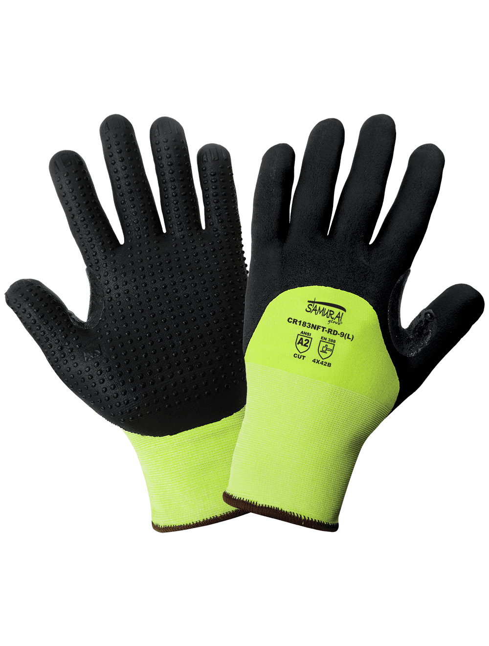 Samurai Glove® High-Visibility Cut Resistant Dotted Gloves with Cut, Abrasion, and Puncture Resistance - LIMITED STOCK - CR183NFT-RD