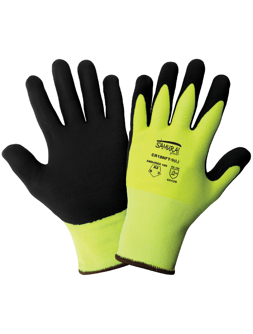 Samurai Glove® High-Visibility Cut, Abrasion, and Puncture Resistant Tuffalene® UHMWPE Anti-Static/Electrostatic Gloves - CR18NFT