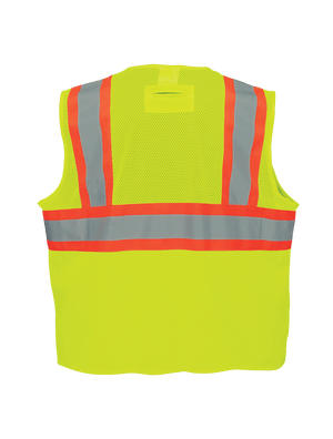 FrogWear® HV Solid and Mesh Polyester High-Visibility Surveyors Safety Vest - GLO-0037