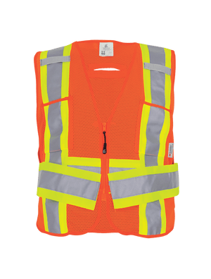 FrogWear® HV High-Visibility Orange Lightweight Mesh Polyester Adjustable Vest - GLO-005ADJ