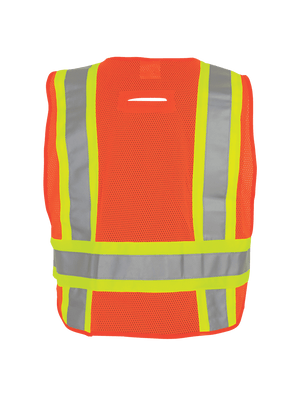 FrogWear® HV High-Visibility Orange Lightweight Mesh Polyester Adjustable Vest - GLO-005ADJ