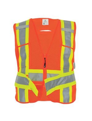 FrogWear® HV High-Visibility Orange Lightweight Mesh Polyester Adjustable Vest - GLO-005ADJ