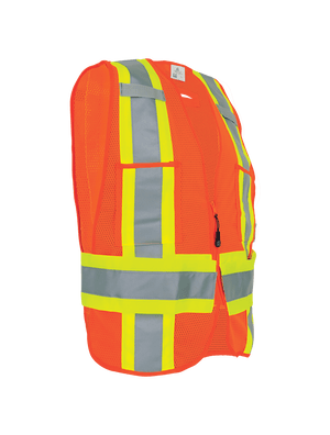 FrogWear® HV High-Visibility Orange Lightweight Mesh Polyester Adjustable Vest - GLO-005ADJ