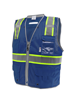 FrogWear® HV Blue Enhanced Visibility Surveyors Safety Vest - GLO-067B