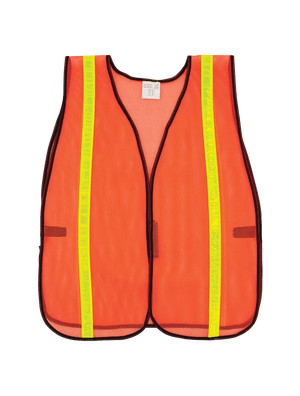 FrogWear® HV Enhanced Visibility Orange Economy Mesh Safety Vest with Reflective - GLO-10-O-1IN