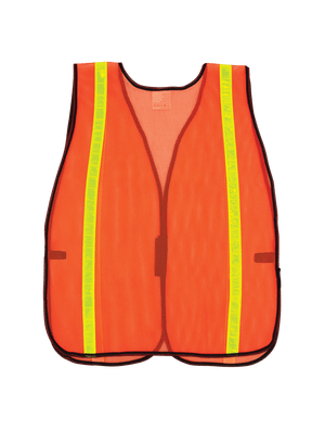 FrogWear® HV Enhanced Visibility Orange Economy Mesh Safety Vest with Reflective - GLO-10-O-1IN