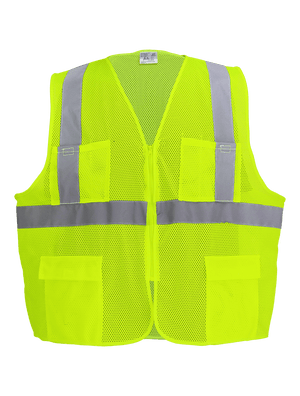 FrogWear® HV High-Visibility Yellow/Green Lightweight Mesh Safety Vest, ANSI Class 2 - GLO-271