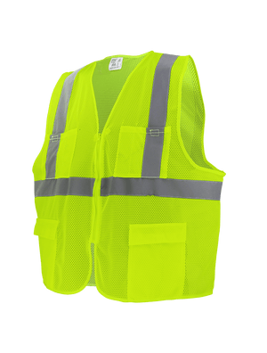 FrogWear® HV High-Visibility Yellow/Green Lightweight Mesh Safety Vest, ANSI Class 2 - GLO-271