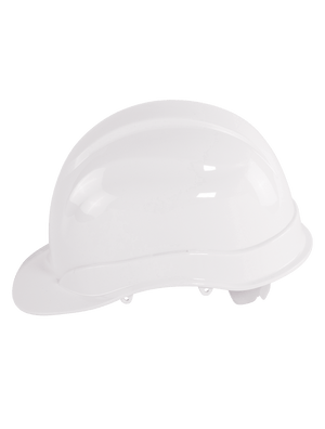 Bullhead Safety™ Head Protection White Unvented Cap Style Hard Hat With Six-Point Slide Lock Suspension - HH-C1-W