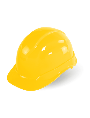 Bullhead Safety™ Head Protection Yellow Unvented Cap Style Hard Hat With Six-Point Slide Lock Suspension - HH-C1-Y