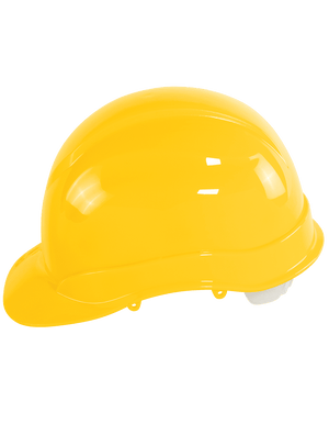 Bullhead Safety™ Head Protection Yellow Unvented Cap Style Hard Hat With Six-Point Slide Lock Suspension - HH-C1-Y