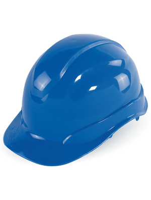 Bullhead Safety™ Head Protection Blue Unvented Cap Style Hard Hat With Six-Point Ratchet Suspension - HH-C2-B