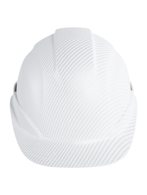 Bullhead Safety™ Head Protection Matte White Graphite Unvented Cap Style Hard Hat With Six-Point Ratchet Suspension - HH-C2-C