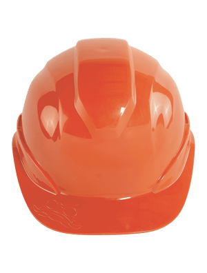 Bullhead Safety™ Head Protection Orange Unvented Cap Style Hard Hat With Six-Point Ratchet Suspension - HH-C2-O