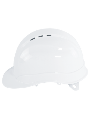 Bullhead Safety™ Head Protection White Vented Cap Style Hard Hat With Six-Point Ratchet Suspension - HH-C3-W