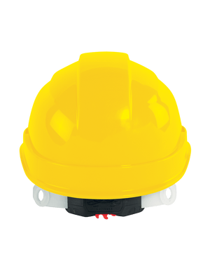 Bullhead Safety™ Head Protection Yellow Vented Cap Style Hard Hat With Six-Point Ratchet Suspension - HH-C3-Y