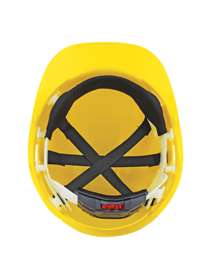 Bullhead Safety™ Head Protection Yellow Vented Cap Style Hard Hat With Six-Point Ratchet Suspension - HH-C3-Y