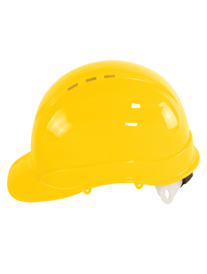 Bullhead Safety™ Head Protection Yellow Vented Cap Style Hard Hat With Six-Point Ratchet Suspension - HH-C3-Y