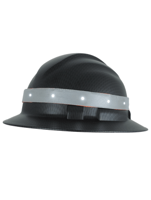 Bullhead Safety™ Head Protection Matte Black Graphite Unvented Full Brim Style Hard Hat With Six-Point Ratchet Suspension - HH-F1-C