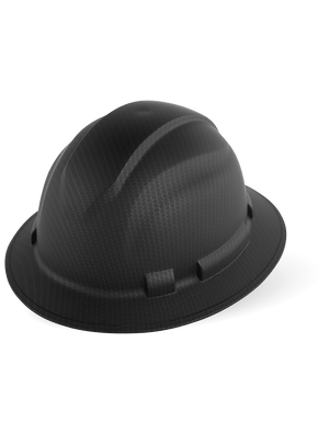 Bullhead Safety™ Head Protection Matte Black Graphite Unvented Full Brim Style Hard Hat With Six-Point Ratchet Suspension - HH-F1-C